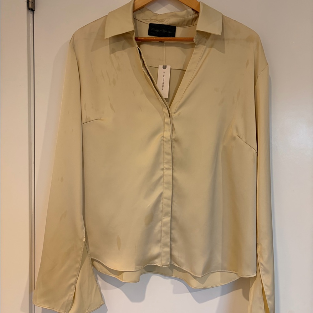 Anthro- Sunday in Brooklyn Cream Blouse